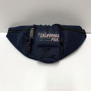 California Pak Vintage Fanny Pack Belt Waist Bag Navy Blue Travel Active